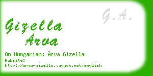 gizella arva business card